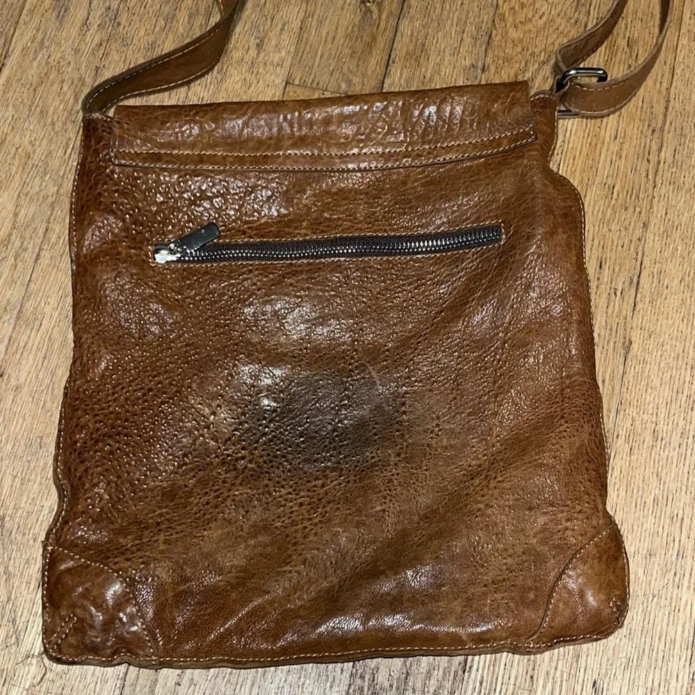 MAXON soft textured leather messenger crossbody bag